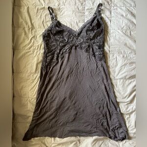 Elegant Gray Lace Slip nursing nightgown